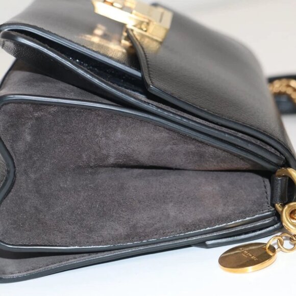 GIVENCHY Goatskin Suede Small GV3 Shoulder Bag Black - Picture 12 of 16